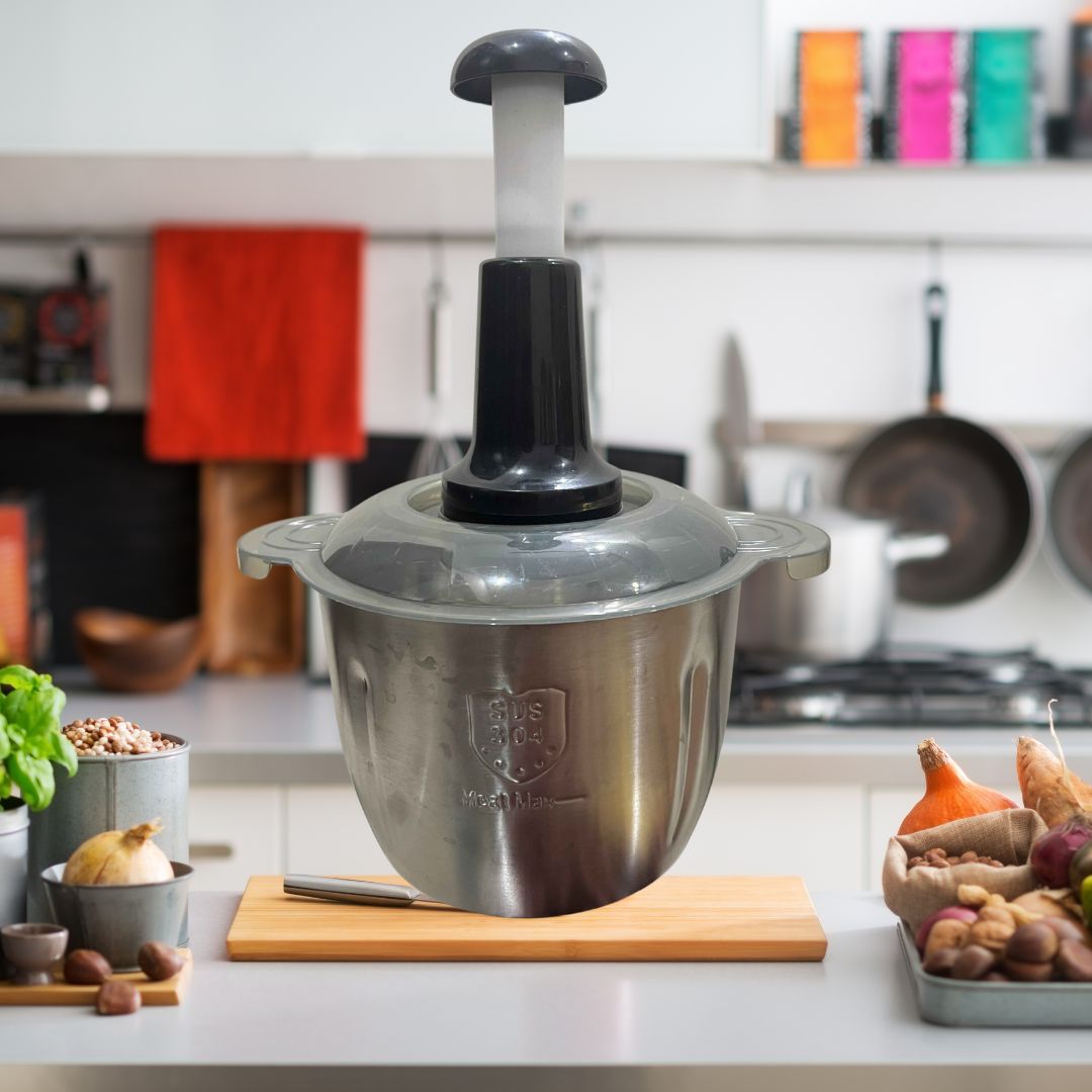 Meat Chopper IN Steel - Manual - 2 Litre Bowl