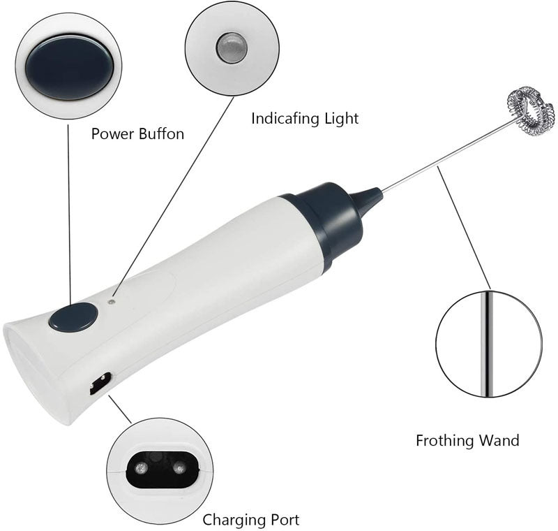 Rechargeable Hand Mixer | Foamer – Perfect for Coffee, Egg | Effortless Beating!