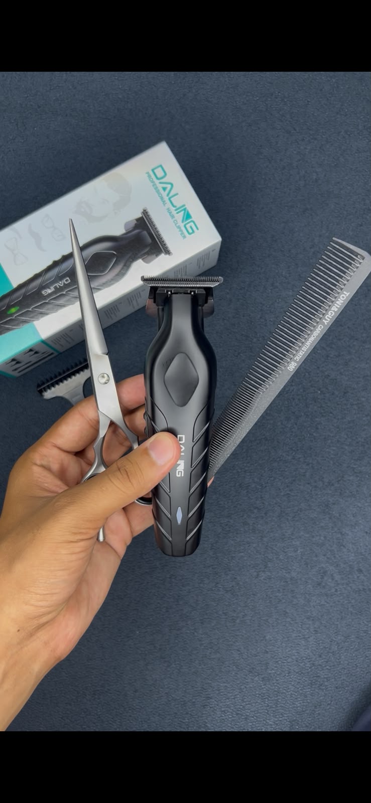 Offer🎉Professional Trimmer + Discounted Barber Stainless Steel Scissor & Free Barber Comb 🎁
